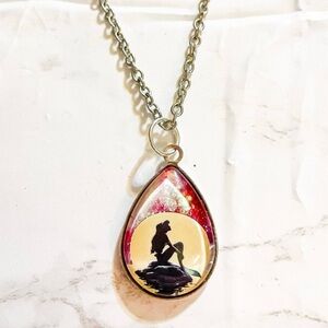 Little Mermaid Ariel Silhouette Pendant Necklace